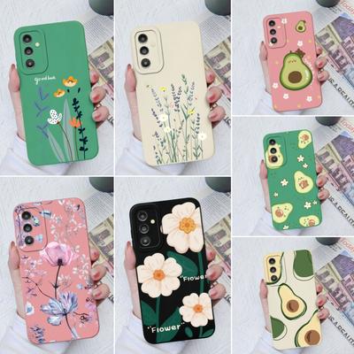 Para Samsung Galaxy M23 M32 M54 A31 A51 A71 A23 A14 A13 funda blanda para teléfono funda protectora cuadrada de silicona flor aguacate funda trasera para Galaxy Coque parachoques