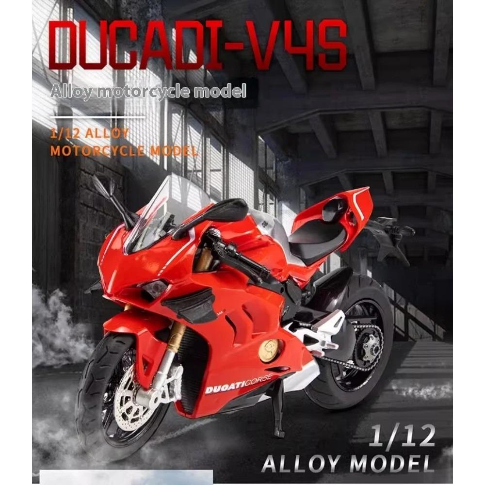 1/12 Ducati Panigale V4S Model Alloy Motorcycle Diecast Computer Desktop Ornaments Trendy Display Gift for Friend Kids Toys
