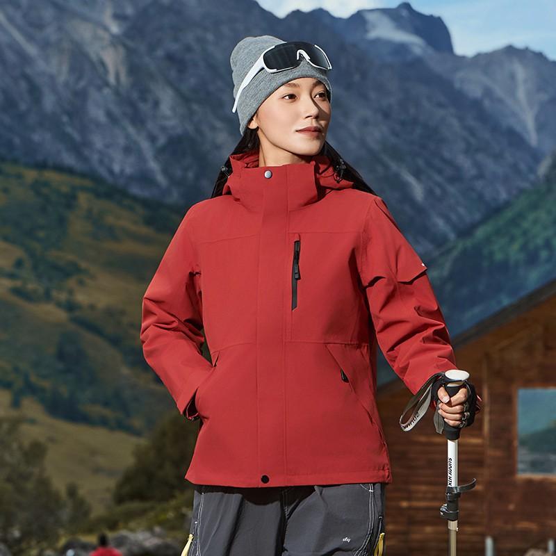 Men Women 3-in-1 Waterproof Windproof Hiking Jacket With Removable Fleece Liner Full Seam Taped Outdoor Shell