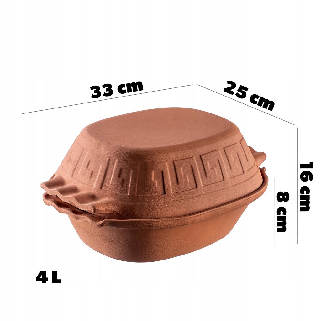 KADAX Roman Clay Pot Oval with Lid