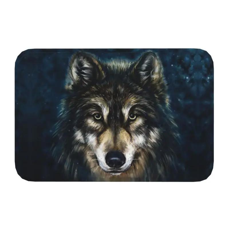 Animal Wolf Front Floor Door Entrance Mat Indoor Kitchen Bathroom Doormat Bedroom Carpet Rug