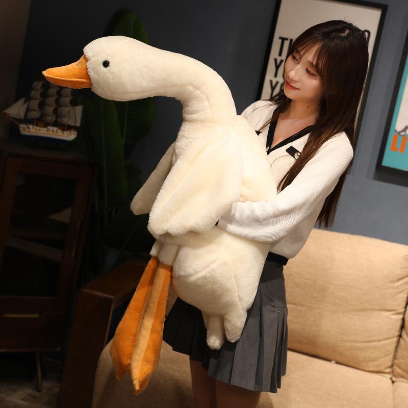 Niedliches großes weißes Gänse-Kissen, Plüschtier, Puppe, Heimsofakissen, Mädchenschlafkissen, beruhigende Puppe