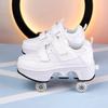 2 In 1 Removable Pulley Skate Skating Parkour 2025 New Pulley Shoes with 4 Wheels Racing Roller Skate Shoes for Kids Sneaker