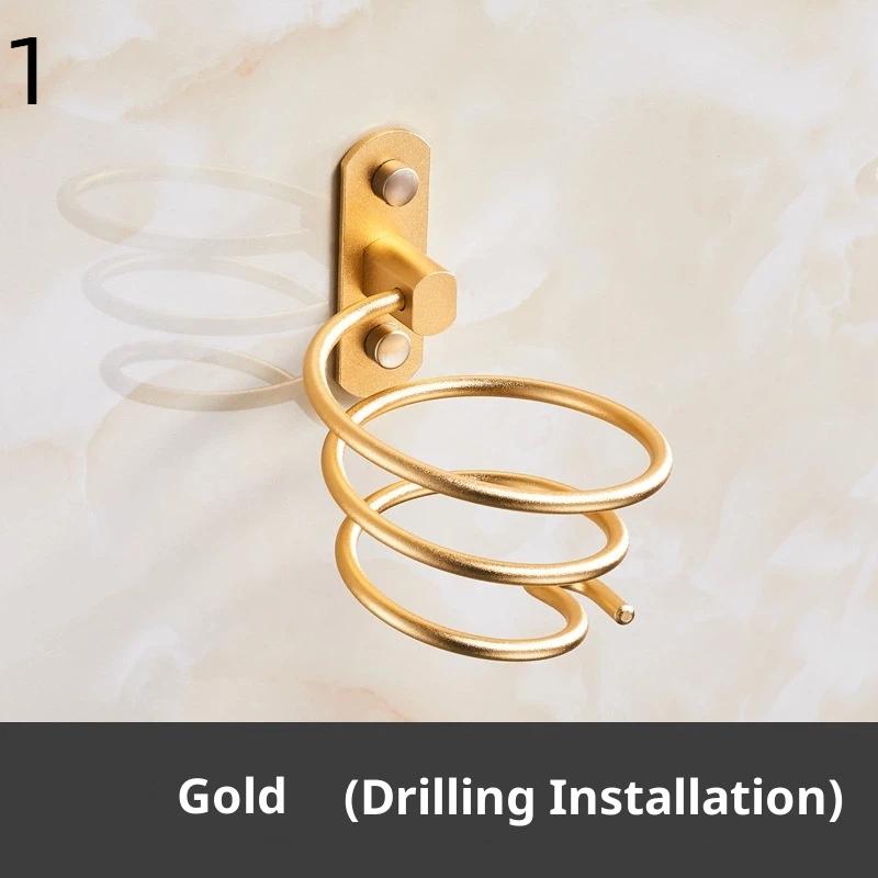 Hair Dryer Organizer Rack Aluminum Bathroom Hairdryer And Straightener Holder Wall Mounted Shelves Accessories Blower Shelves