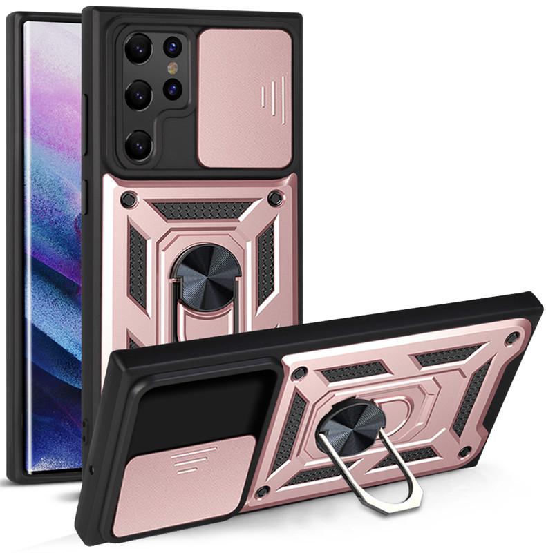 Samsung S22 Ultra Anti-Drop Phone Case with Push-Window and Car Ring