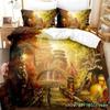 Set Letto Castello Incantato Fantascienza Ragazzi Ragazze Misura Singola Queen Copripiumino Federa Letto Ragazzi Adulti Tessile per la Casa