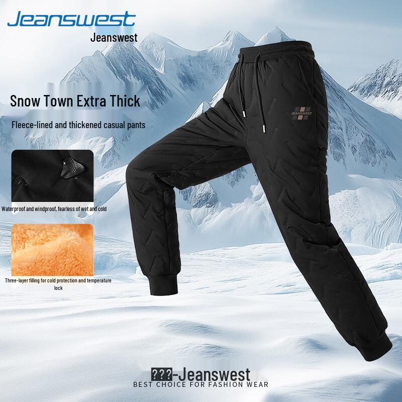 Jeanswest Men s Winter Fleece-Lined Tapered Casual Pants M