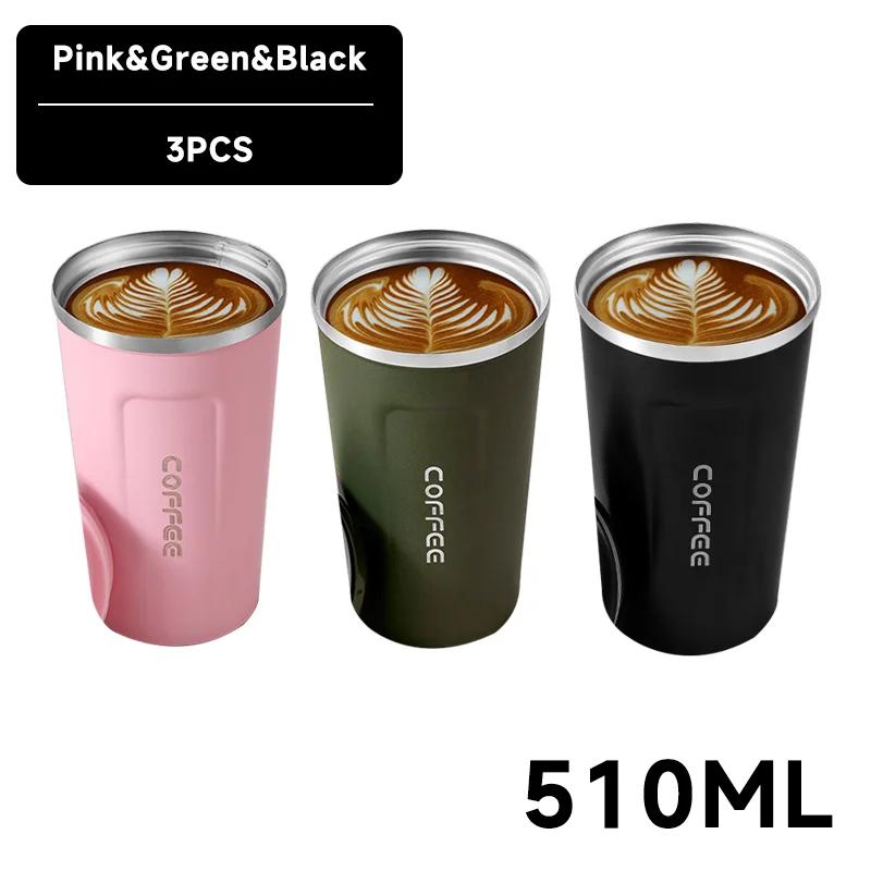 Thermo Cafe Coffee Mug Car Thermos Mug 380ML Travel Thermo Cup for Tea Water Coffee Double Stainless Steel