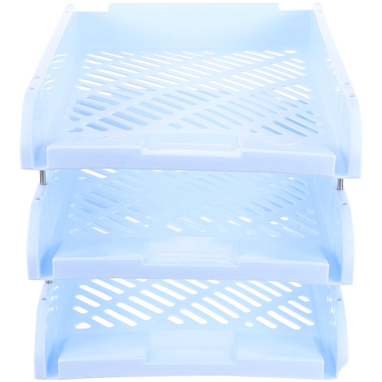 3-Tier Desk File Organizer Paper Tray Vertical Document Sorter Office Desktop File Storage Rack Desktop Organizer China Mainland