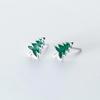 Fresh & Cute Korean-Style Christmas Tree Stud Earrings – Simple Mini Holiday Accessory