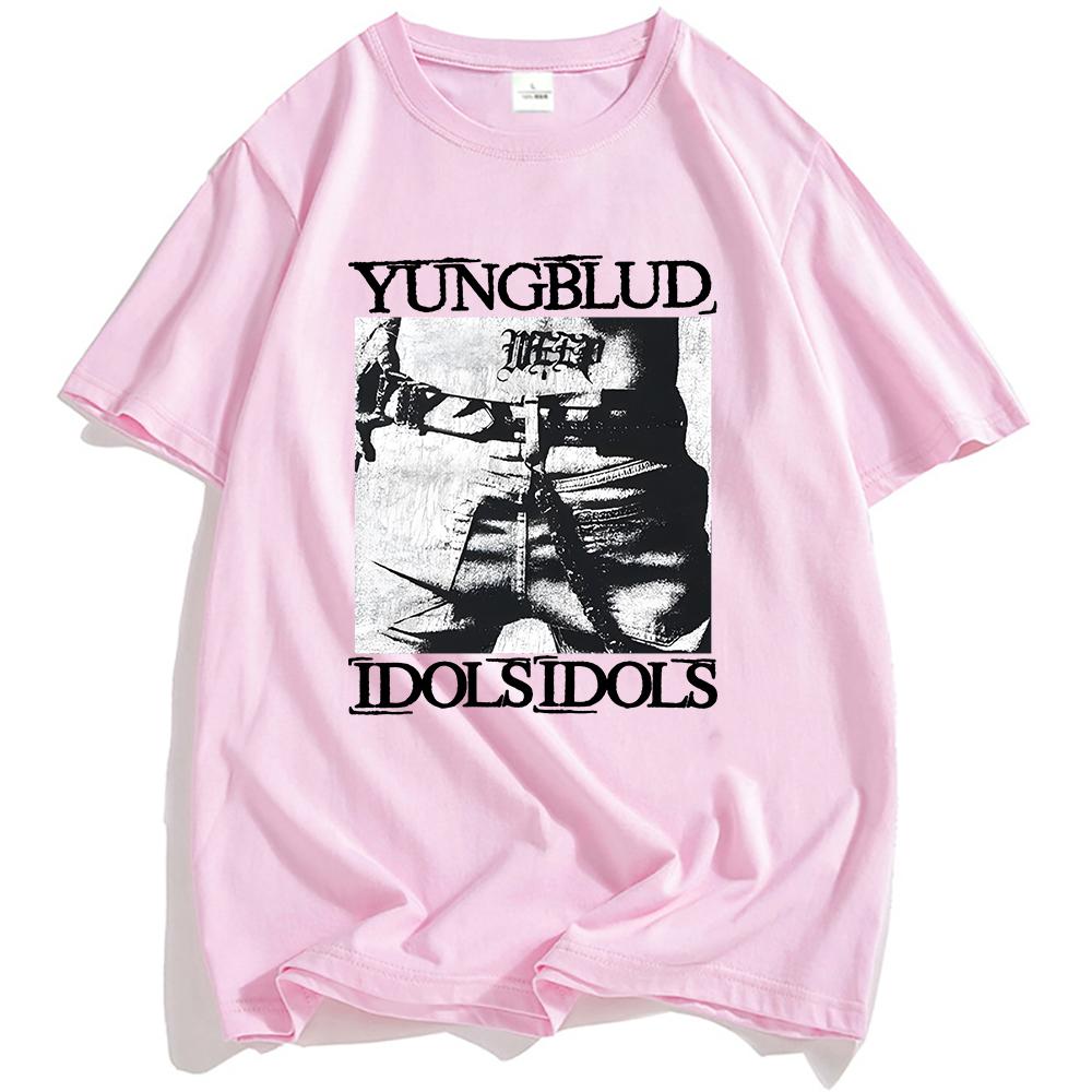 Idols Tetování Tričko YUNGBLUD Zpěvák Potisk Trička Bavlna Krátký Rukáv Letní Tričko Unisex Streetwear Hip Hop Pánská Trička Top