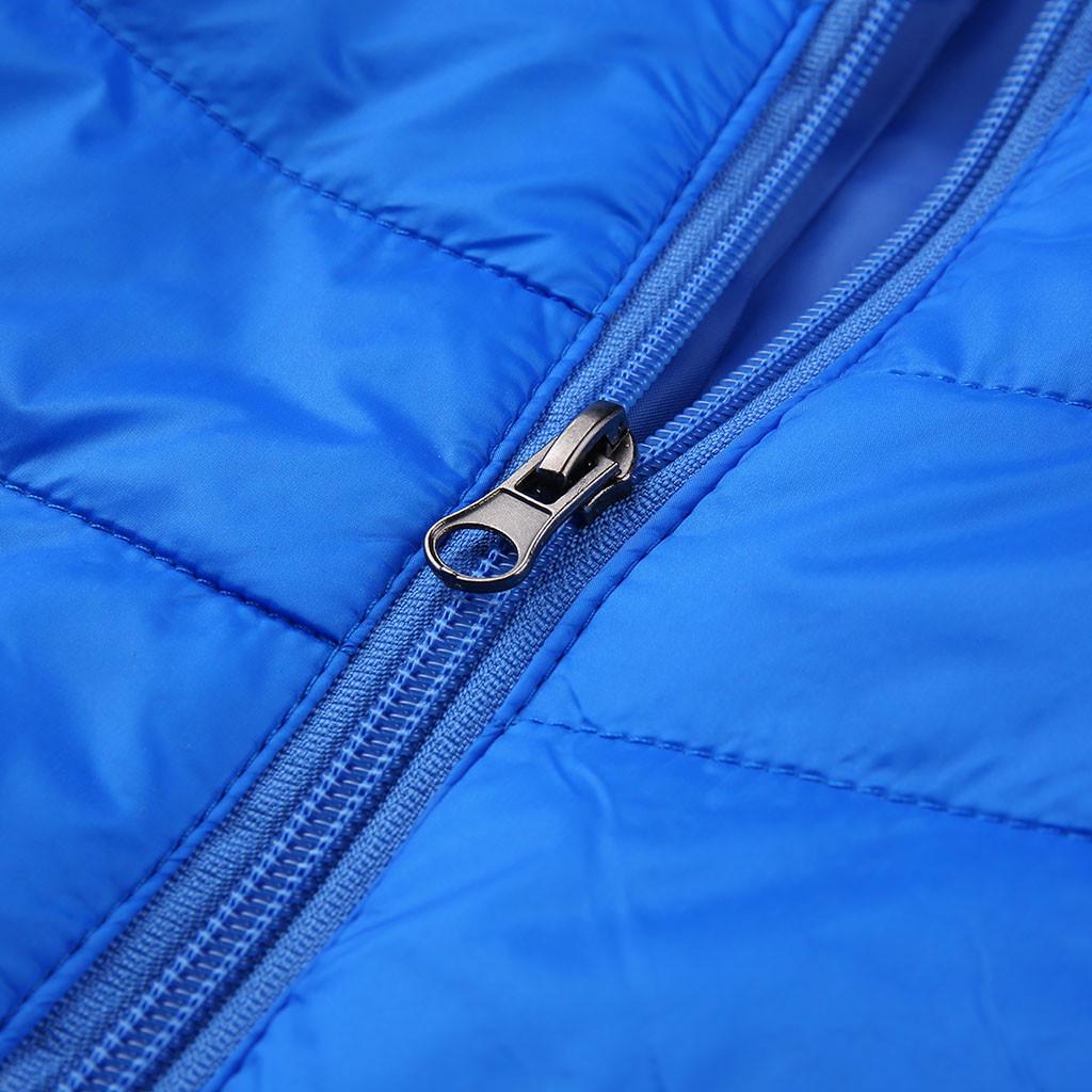 Pánská Zimní Teplá Péřová Bunda na Zip Sbalitelný Lehký Kabát