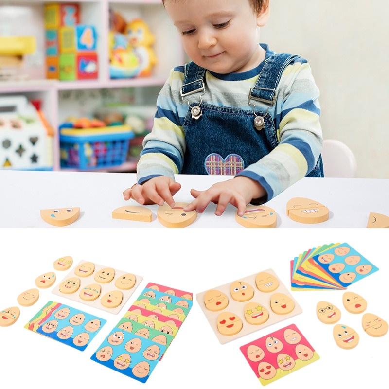 Wooden Emotion Eggs Early Educational Matching Toy For Toddlers And Babies