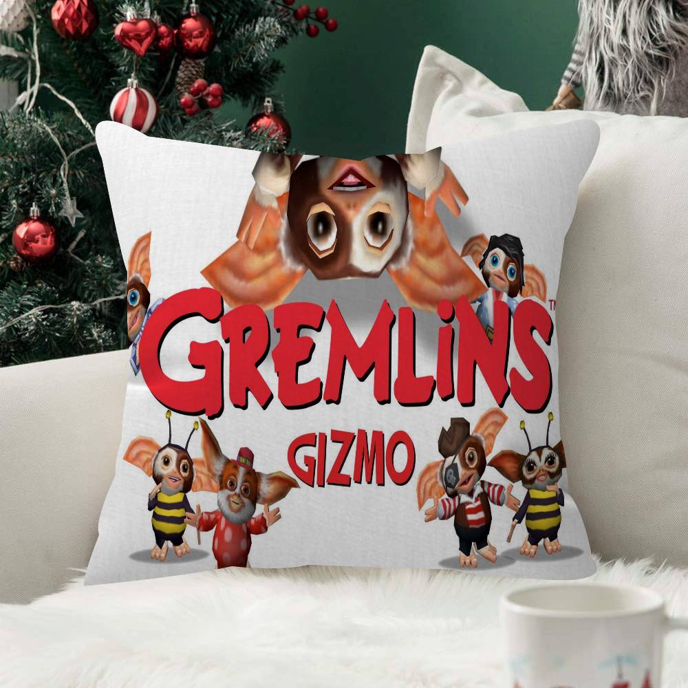 Movie Pillow Case Little Plush Fabric Soft Double Sided Print Sofa Mogwai Cushion Cover Throw Pillow Covers