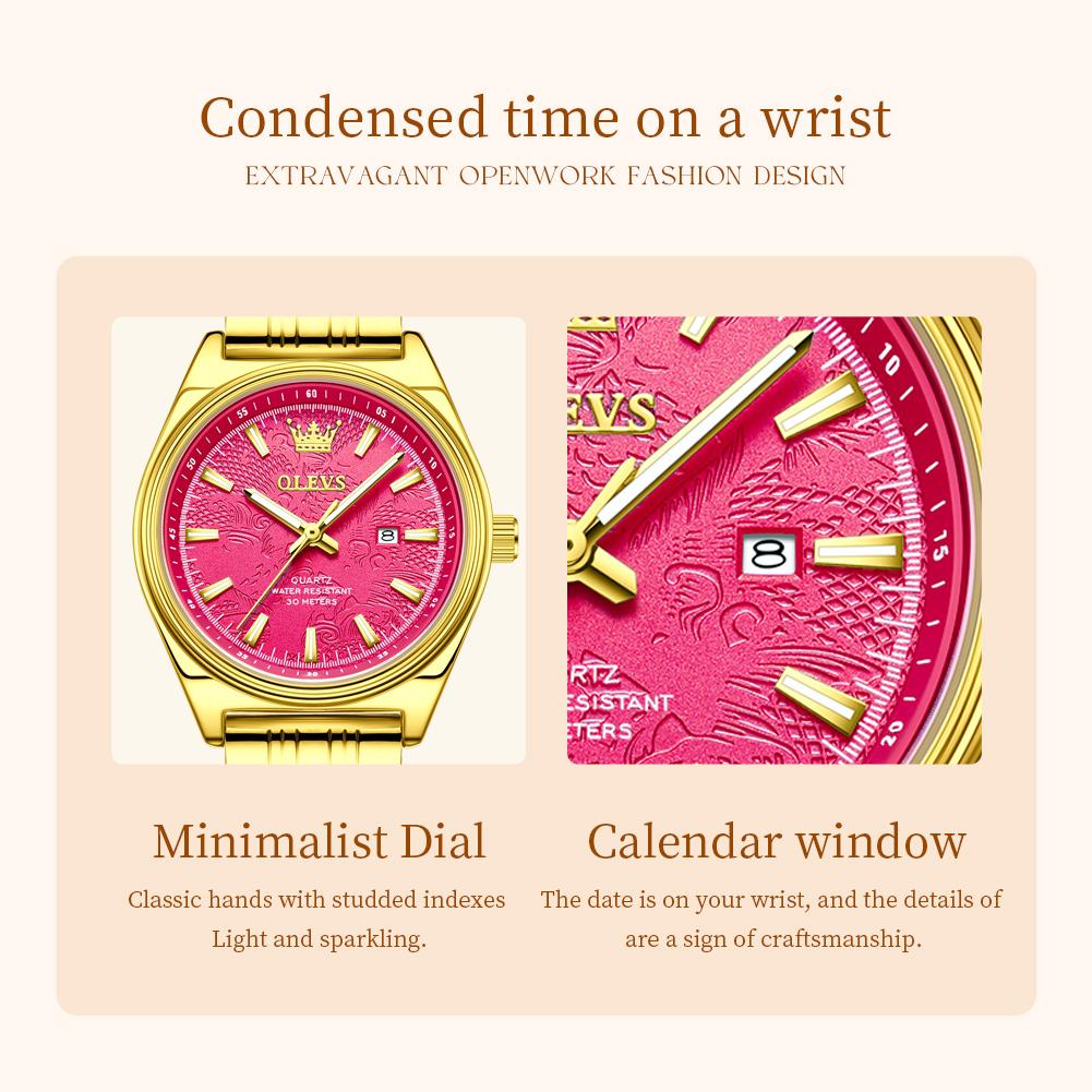 New Fashion Purple Dial Ladies Quartz Wristwatches Luxury Watch Women Waterproof Casual Dress Female Clock Montre Femme