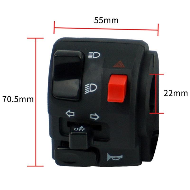 Universal 22MM Motorrad Schalter Lenker Controller Schalter Scheinwerfer Nebel Licht Horn EIN-AUS-Taste