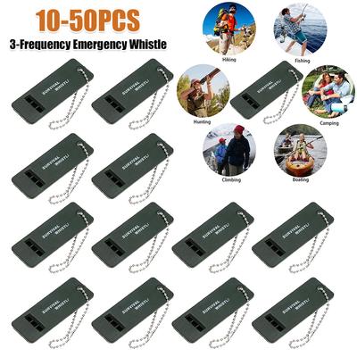 3-Frequency Whistle Portable Survival Whistle High Decibel Rescue Signaling First Aid Tool for Hiking Camping Mountaineering