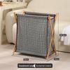 Solid Wood Foldable Laundry Hamper: Large, Durable Storage Basket for Clothes in Laundry Room or Bathroom.