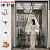 Big Size Magnetic Screen Door, Easy-install Strong Magnets Anti Mosquito Fly Curtain with Reinforced Hook & Loop for Kitchen, Living Room