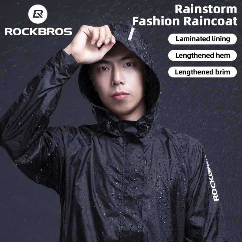 ROCKBROS Cycling Waterproof Jacket Men Breathable Reflective Hooded Raincoat Waterproof Outdoor Sport Windbreaker European Size EUR-2XL