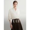 Women's French Cotton Tie-Neck Blouse