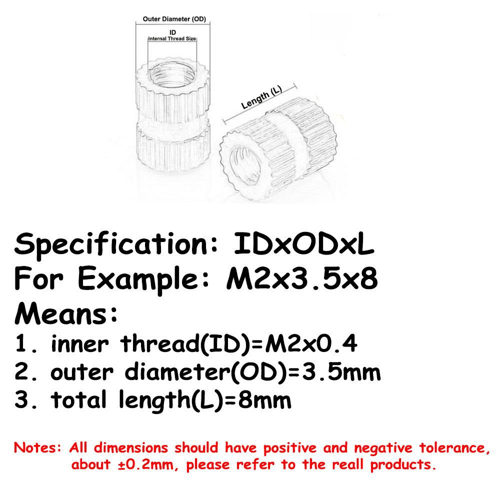 Copper Hot Press Embedded Insert Nut Knurled Body UNC UNF Thread Through Hole Brass Injection Molding Fastener Nuts