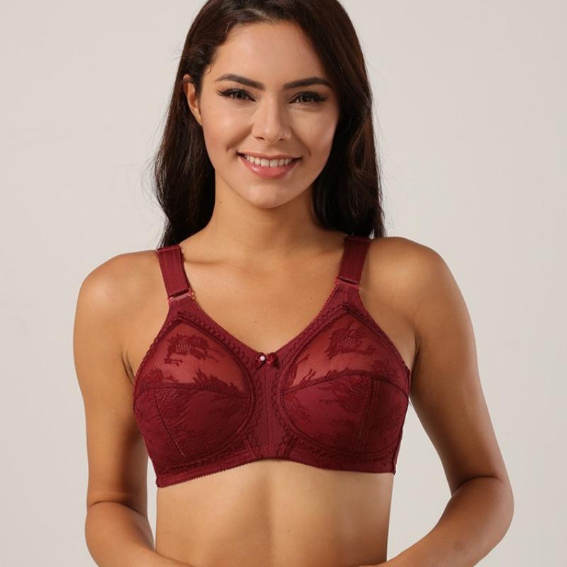 Europejski i Amerykański Ultracienki Biustonosz Pełnokielichkowy Klasyczny Bez Gąbki Sekowna Koronka Przezroczysta Bielizna