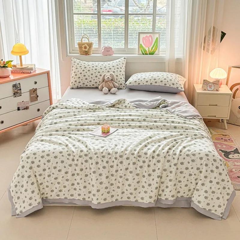 

Вязаное с принтом, для аэробики, двойная пряжа, соевое волокно, летнее одеяло, летний моющийся одеяло 150x200cm 1pcs