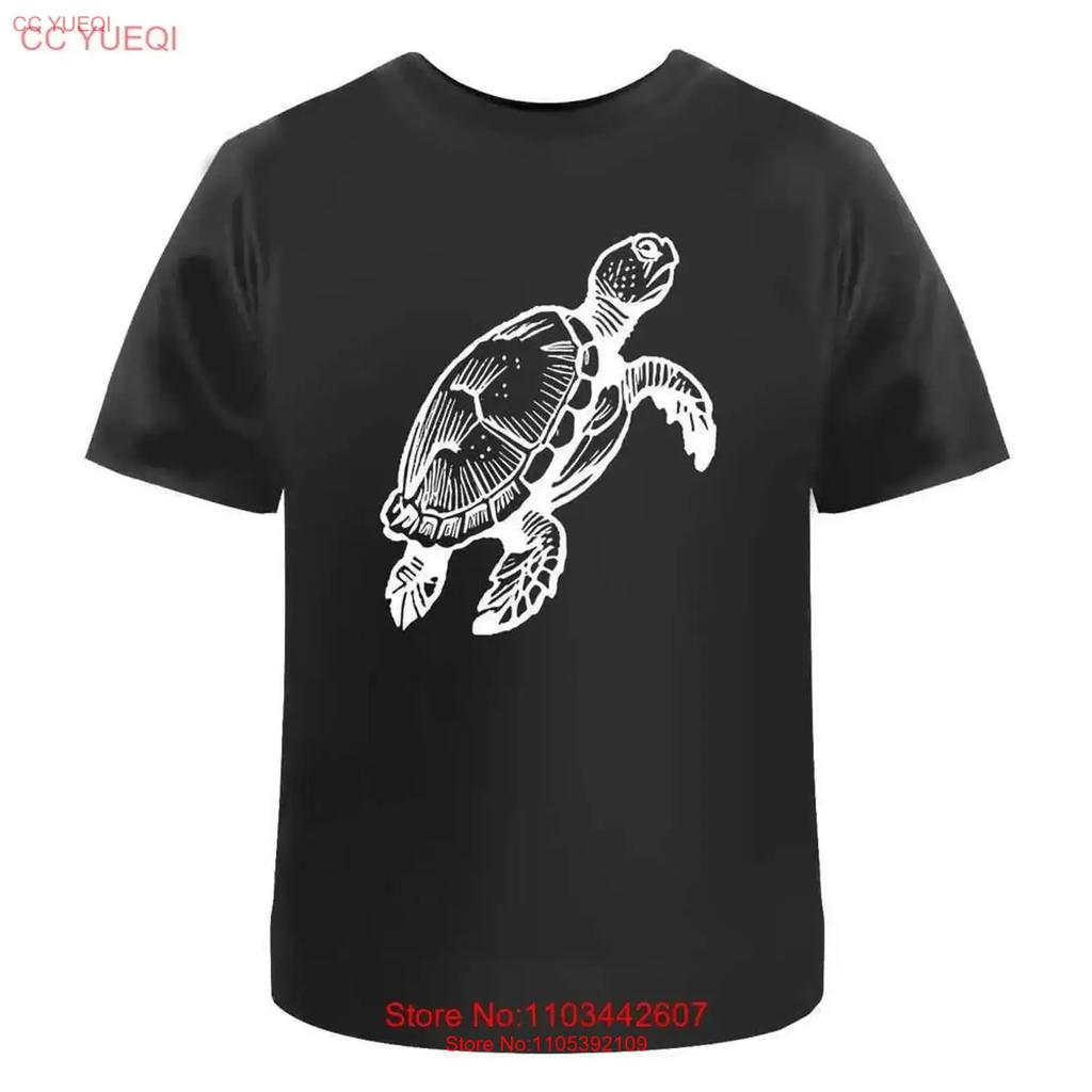 Green Sea Turtle Cotton T Shirt Ta046052 Vintage Washed Graphic Stylish Casual Slightly Versatile Fashion