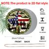 2D Flat, 1Pc Round "All Gave Some Some Gave All" Aluminum Hanging Sign, Patriotic US Soldier Memorial Camo USA Flag Design, Weatherproof Metal Wall