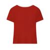 FILA Original Fashion Simple Classic Retro Versatile Comfortable Casual Knit Slim Fit Short Sleeve T-Shirt Women tops Smoke-Red F11W629105FWI