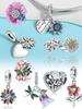 Cherry Blossom Rose Daisy Dragonfly Heart Copper Plated For Charms Copper Plated Original Bracelet For Jewelry Making