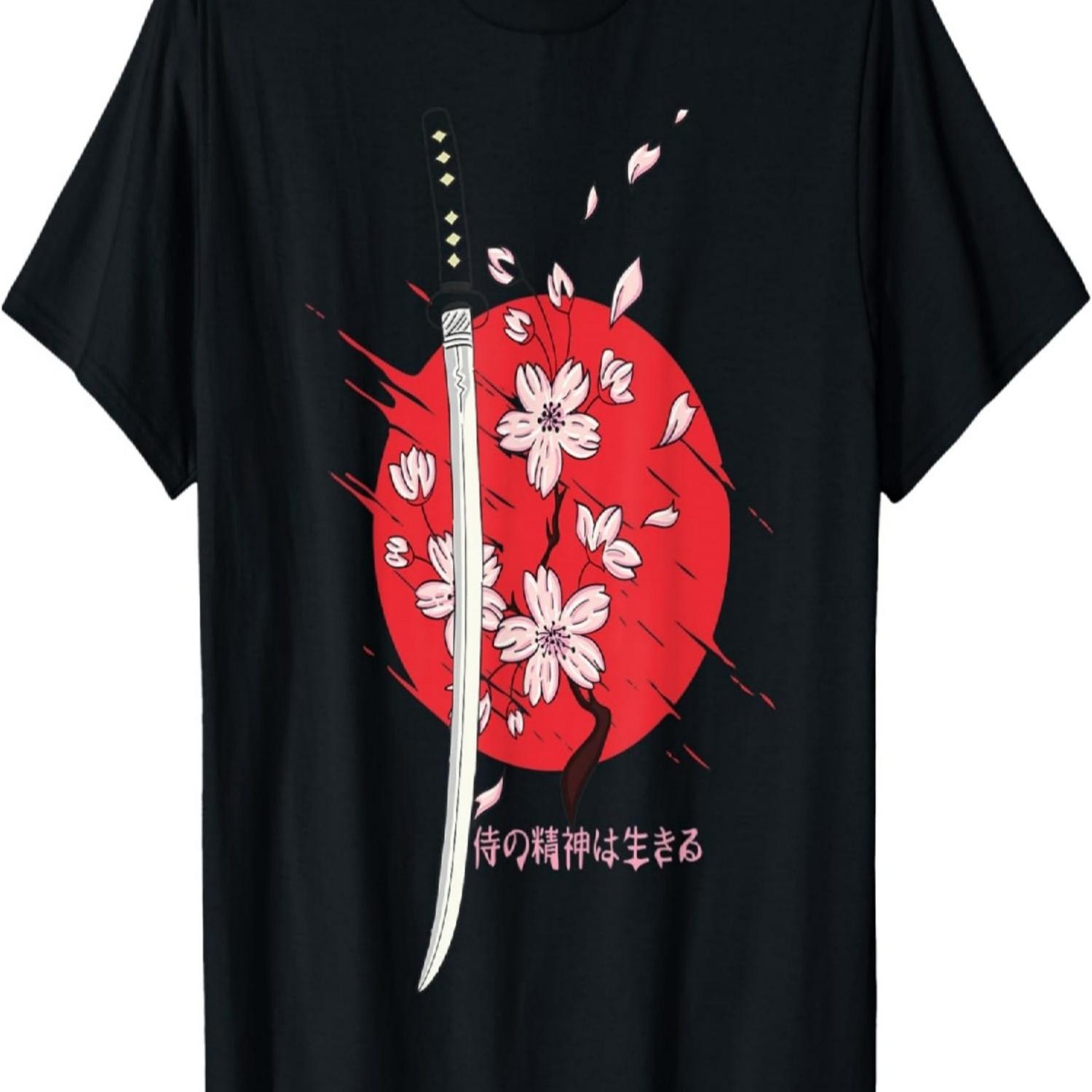 Katana Sakura  Flower Cherry Blossom Japan Spring T-Shirt S