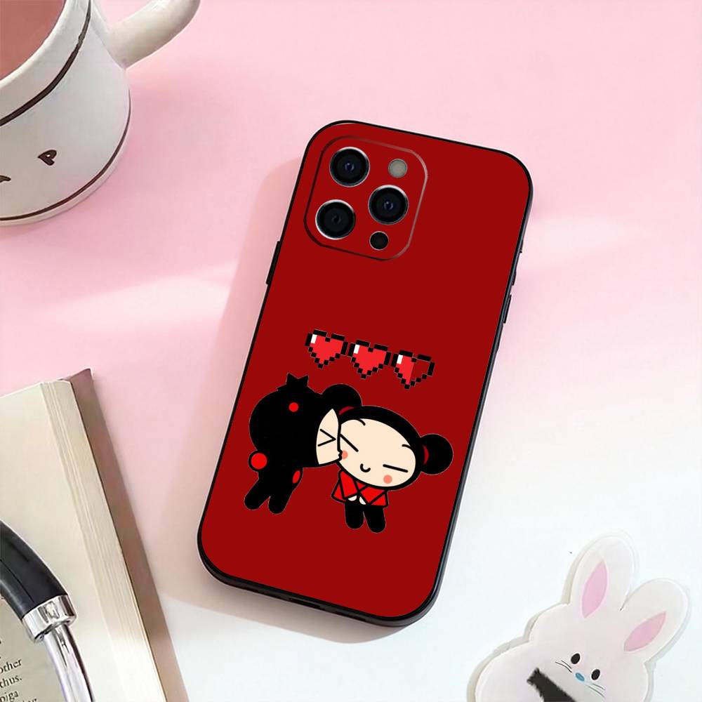 Cute Cartoon-Pucca Phone Case For iPhone 17,16,15,14,13,12,11 Plus,Pro,Max,XS Silicone Soft Cover