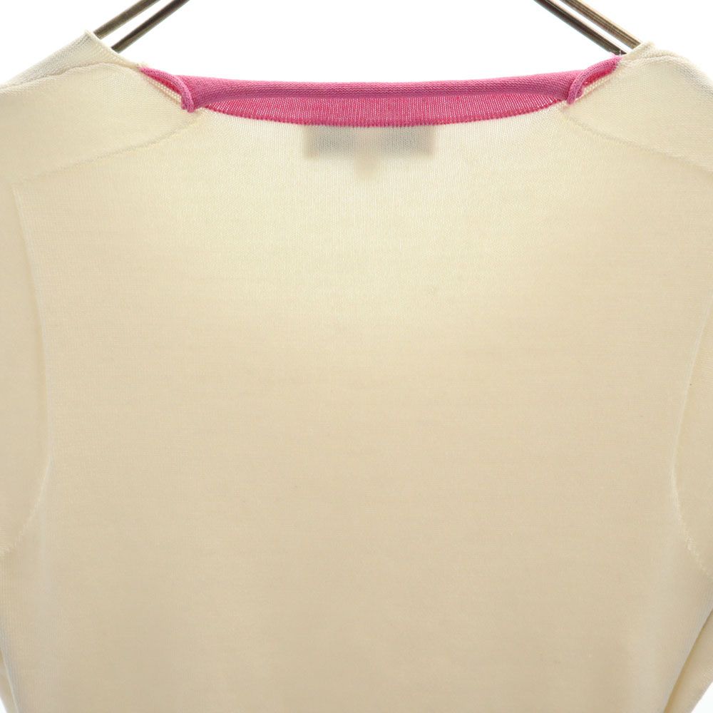 ETRO Silk Blend Short sleeve sweater 42 Ivoryx pink Milano knitwear Women Used