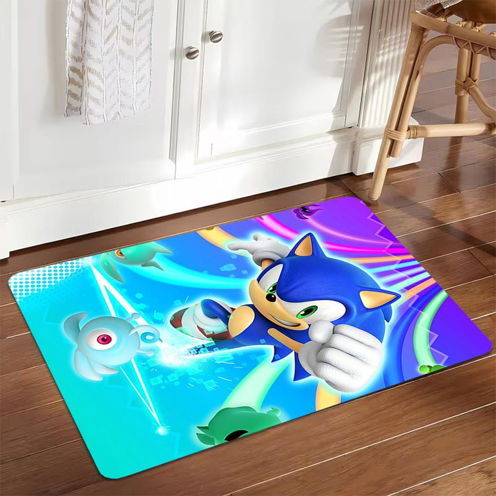 Sonic The Hedgehog Poster Decoration,Carpet,Living Room,Bedroom, Non-slip,Square rug