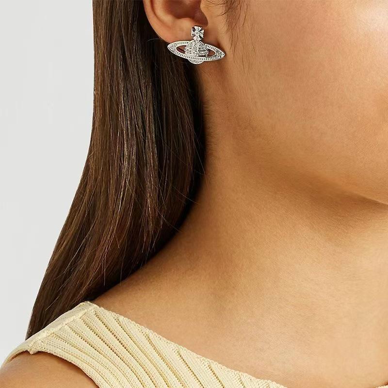 Empress Dowager Full Diamond Stud Earrings - Trendy Minimalist Design