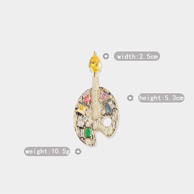 Bo Xin Yun Zirconia Color Palette Brooch - Creative Art Gift Pin & Clothing Accessory Corsage.