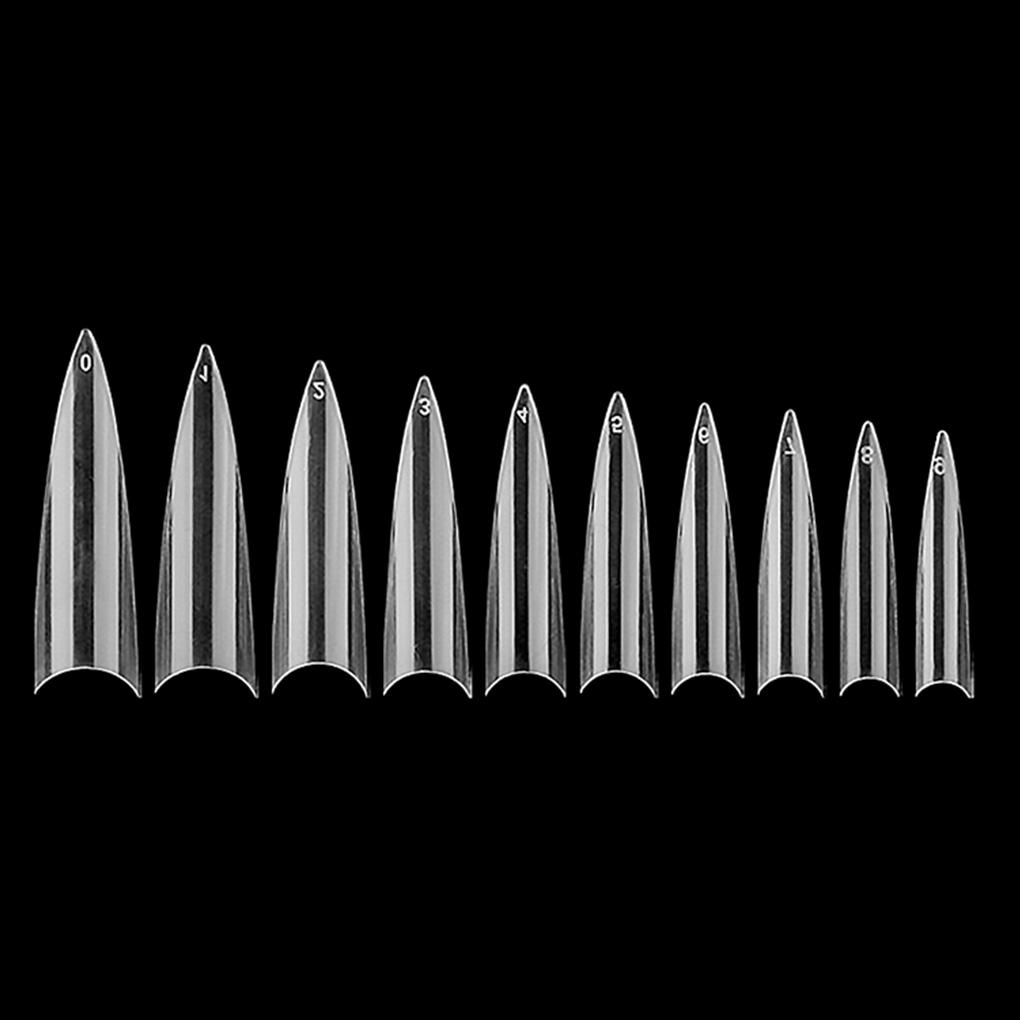 600pcs Long False Tip Acrylic Coffin Shape Half Cover Tip Manicure Art Accessory