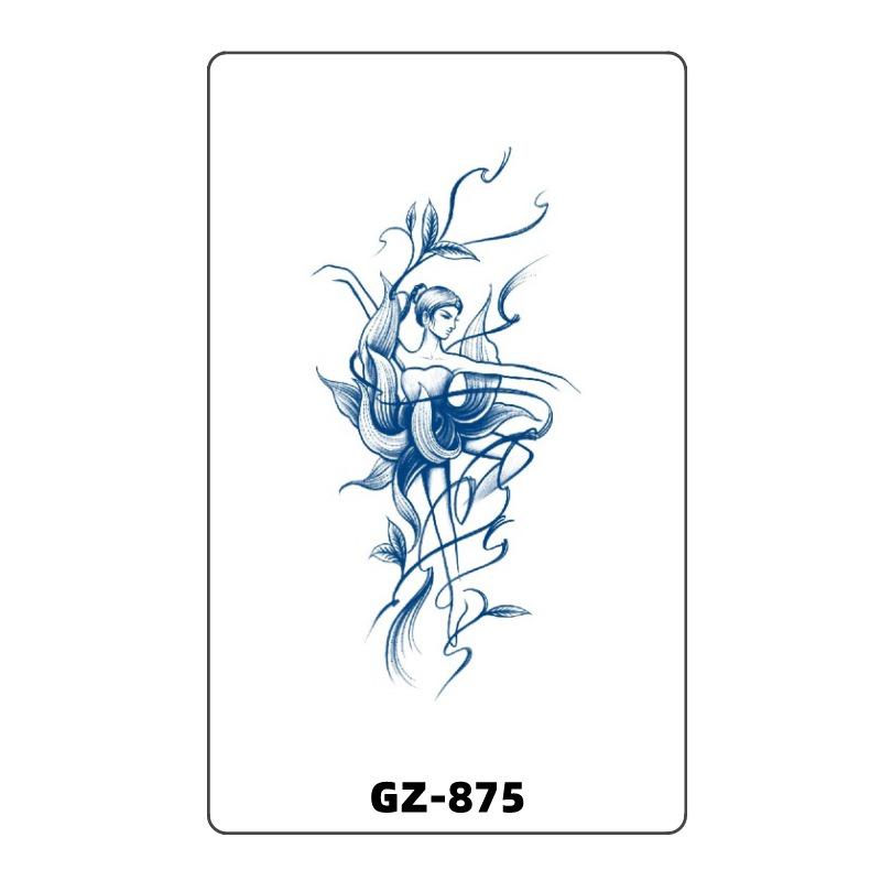 Waterproof Herbal Tattoo Stickers: Half Sleeve, Full Sleeve, Children s Cartoon, Small Fresh Designs 18X11CM