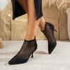 Summer Women Pumps Breathable Party Shoes Women Sexy Pointed Toe Mesh High Heels 2025 New Fashion Ankle Boots Zapatos De Mujer