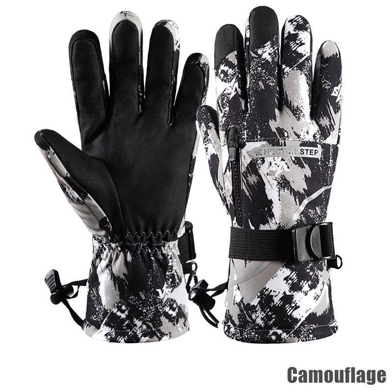 Unisex Windproof Warm Winter Ski Gloves Waterproof Touch-Screen Fleece Non-slip Snowboard Snowmobile Outdoor Hiking Gloves