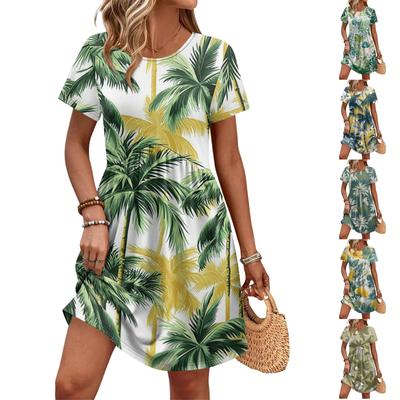 Dresses For Women Short Sleeve O Neck Casual Dresses Waist Maternity Dress With Pockets