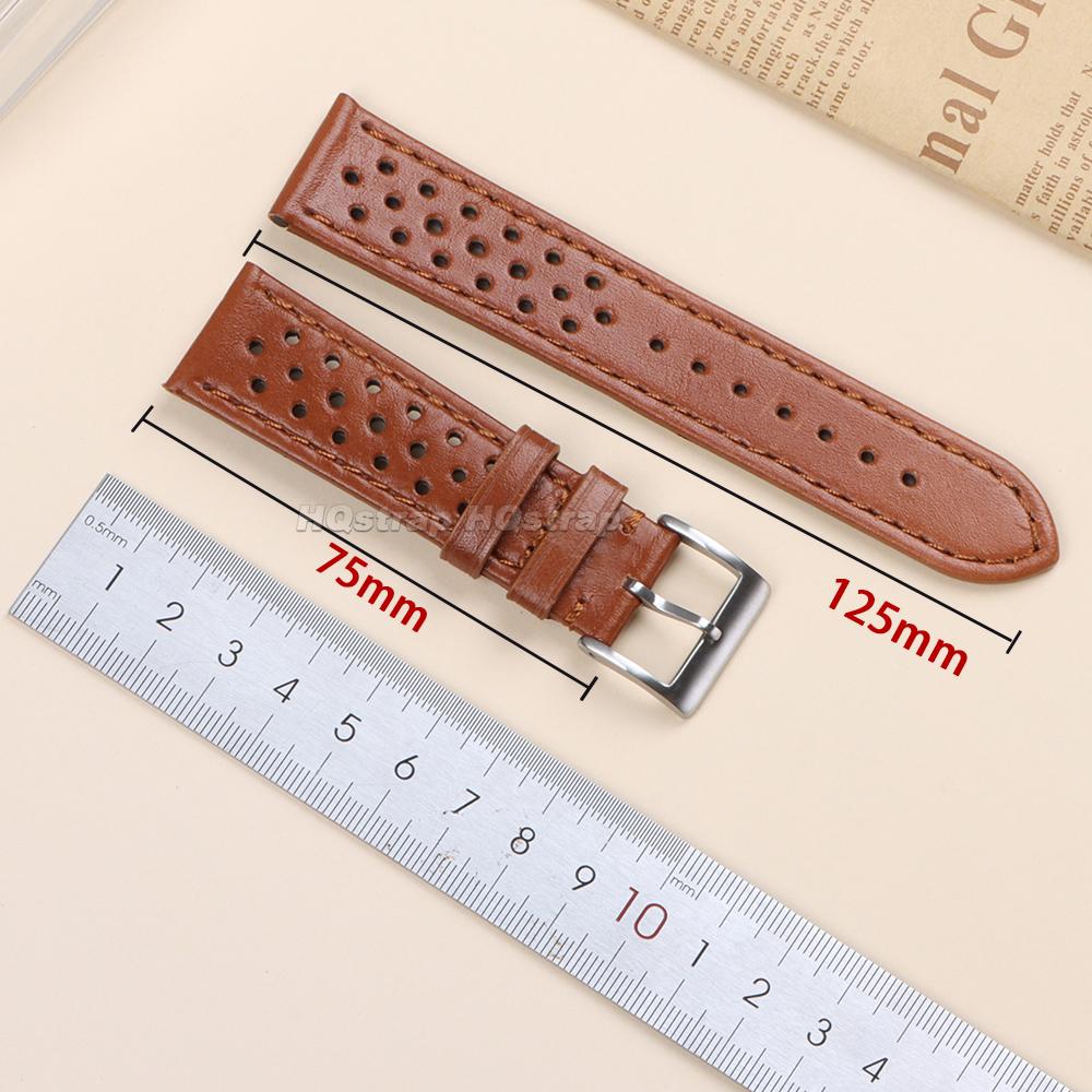 18mm 20mm 22mm Handmade Leather Strap Vintage Cowhide Band Men Women Universal Watchband Breathable Sport Bracelet Accessories