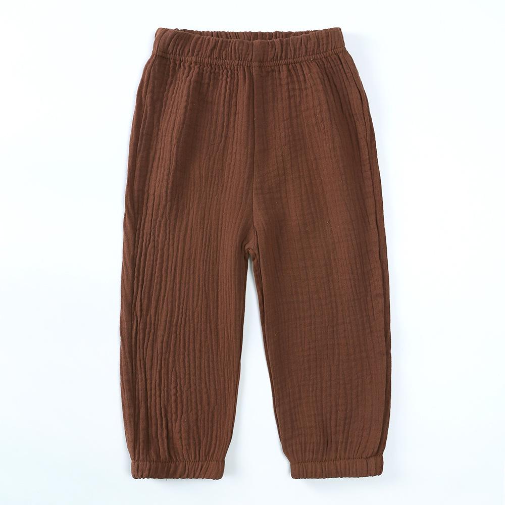 Kids' Summer Korean-Style Double-Layer Cotton Gauze Mosquito-Repellent Retro Pants