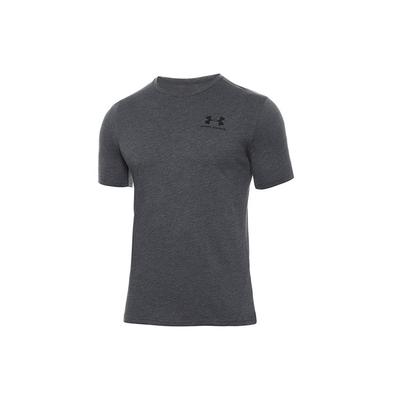 Camiseta Masculina Casual Esportiva com Estampa de Letras Manga Curta Tops Cinza Escuro 1326799-019