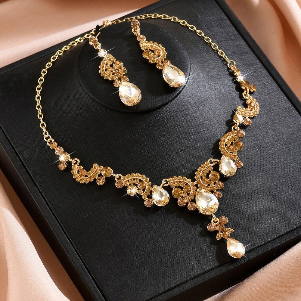 Elegant Necklace Earrings Set Luxury Bridal Jewelry Set Women's Jewelry Sets Women's Accessories