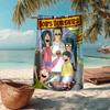 Custom Name Ultra-Soft Beach Towel with Bob's Burgers Theme,Ideal for Pool - Camping, Diving - Perfect Travel Essential, Vibrant Beach Towel.