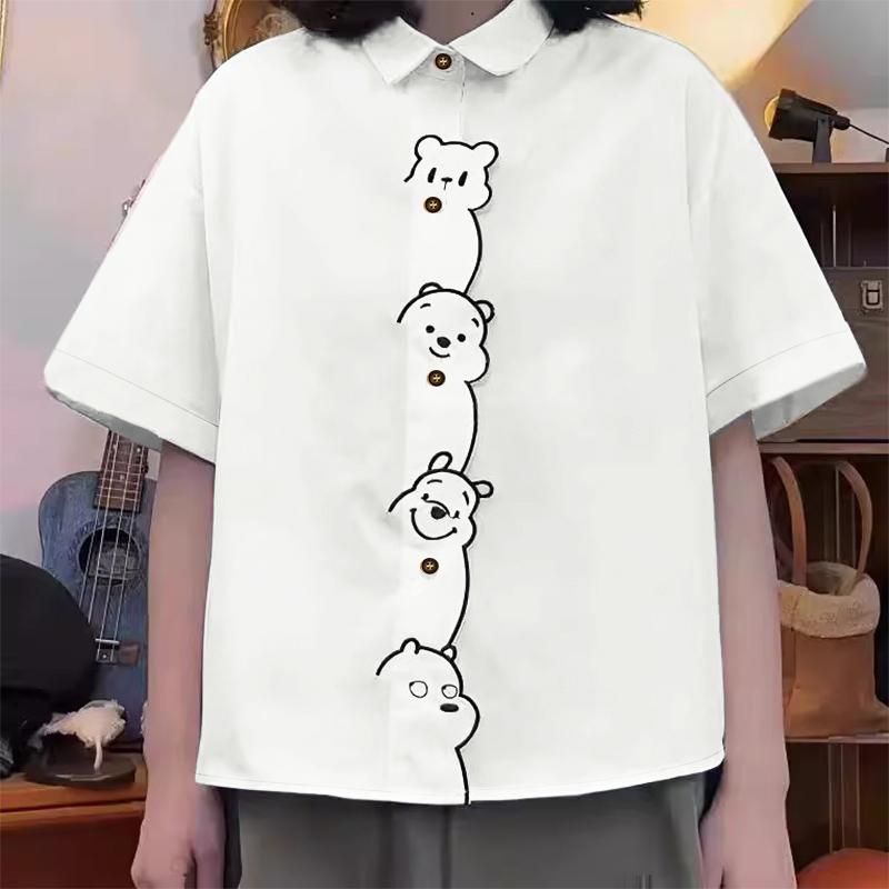 

ZANZEA Женская блузка с отложным воротником, свободного кроя, с коротким рукавом и принтом 3XL