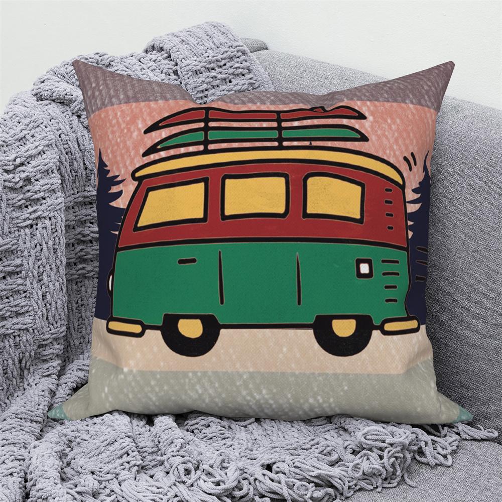 

Декоративные наволочки с принтом, кемпинг, автобус, подушка, дом, накидка на диван 30x30cm